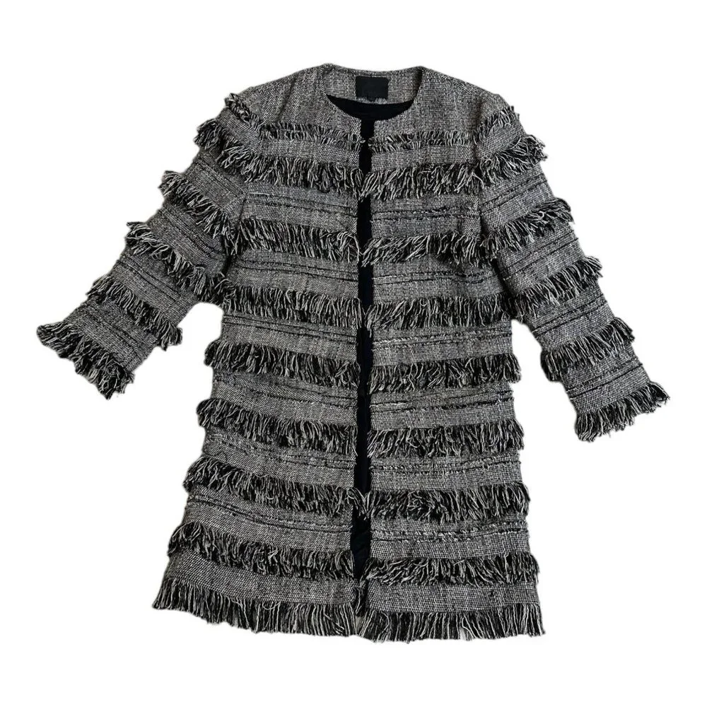 Intermix Fringe Layer Coat Jacket - Size Small - Picture 1 of 5